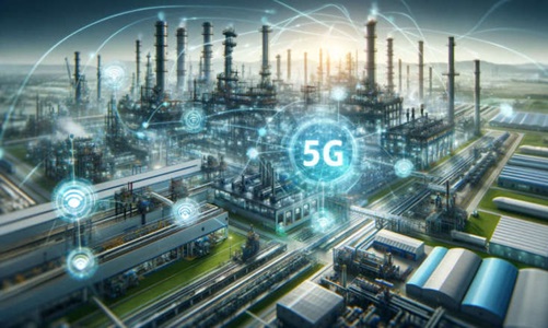 immagine di una industria e uso del 5G